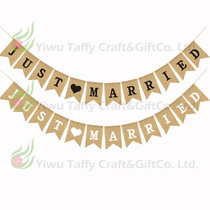 Factory direct supply JUSTMARRIED Swallowtail Flag AliExpress Amazon Mabra Flag Wedding Decoration Flag