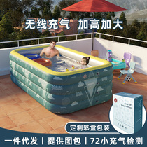 2024 New Inflatable Swimming Pool Home Children Large Outdoor Family Baby Folding Child Thickened Baby Batch