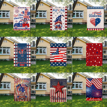 New American Independence Day Garden Flag American Garden Holiday Decoration Linen Double-sided Flag Cross-Border