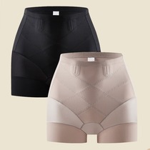 Mid-high waist cross-body tummy control pants waist slimming bioceramic maintenance mulberry silk bottom crotch shaping underwear for women