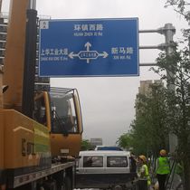 Can order traffic sign F pole double cantilever octagonal pole hot-dip galvanized round pole sign reflective pole