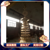 Bronze pagoda manufacturer copper pagoda production cast copper large pagoda landscape project cast copper spire