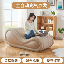 Leisure room sofa lazy lounge chair PVC automatic inflatable sofa bed double use thickening fun chair direct sales