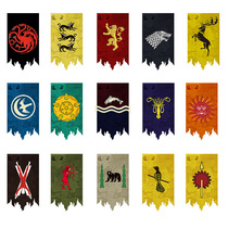 Chun Lai Game of Thrones retro old flag living room decoration hanging flag bar theme hanging flag room layout string