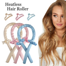 Amazon Lazy Sleeping Curling Iron Sponge Heatless Rubber Curling Iron Large Wavy Hair Three-piece Set with Hair Tie