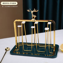 Light Extravagant Elk Rotary Cup Rack Water Glass Home Whole Set Living Room Cup Drain Containing Rack New Table Top Shelf