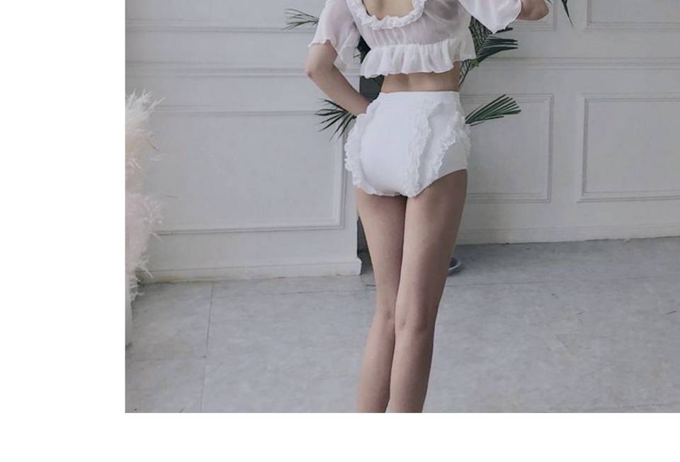 ~ Bộ đồ bó sát eo cao gợi cảm của Hàn Quốc Quần bikini nữ ngực nhỏ tập hợp áo thép lò xo nóng bỏng - Bikinis