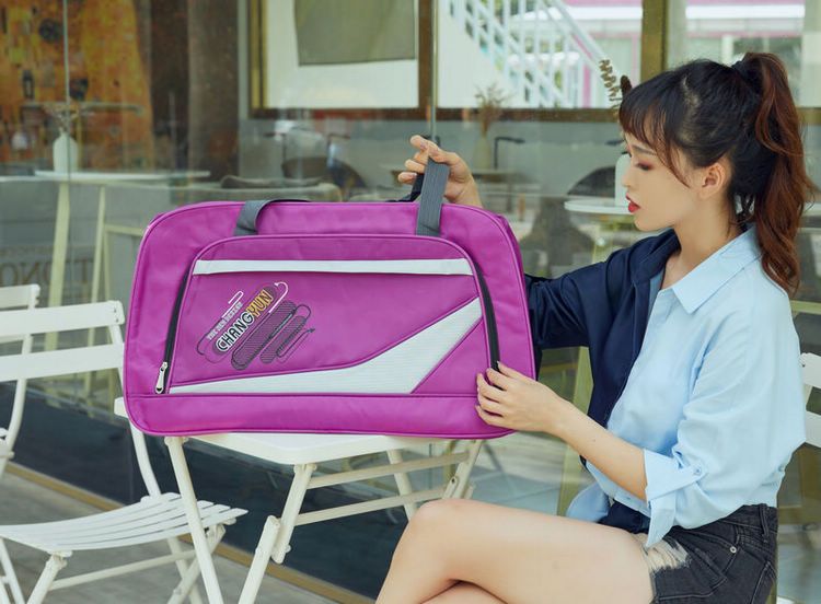 Phiên bản Hàn Quốc của túi hành lý vải Oxford dung tích lớn túi duffel nhẹ đi khoảng cách ngắn Túi du lịch nữ xách tay đơn giản chống thấm nước - Túi du lịch