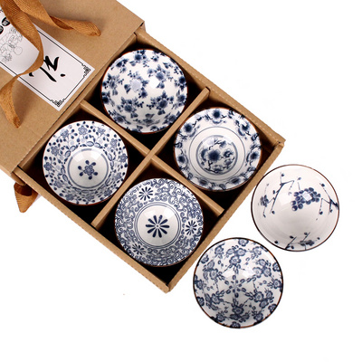 Kung fu tea set to restore ancient ways of blue and white porcelain ceramic tea set tea cup perfectly playable cup six masters cup gift box