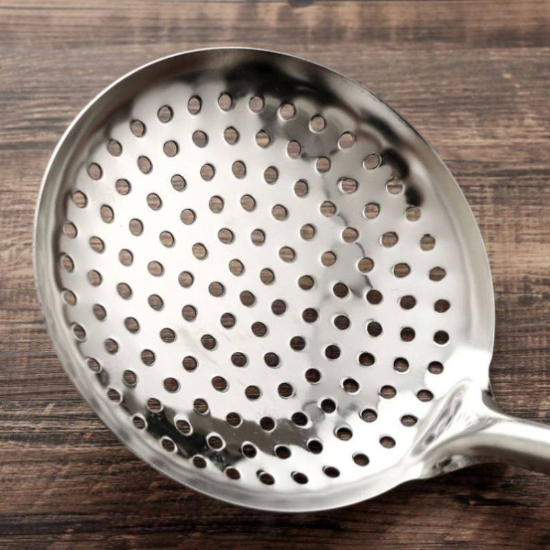 Stainless steel colander large leakage net colander mixing noodle colander Household kitchen cold shrimp special leakage scoop fishing spoon