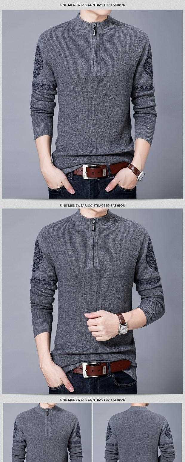2018 mới Di Pei Luo zip cổ áo len nam dày lên thời trang trẻ trung giản dị mùa đông áo len ấm áp - Áo len thể thao / dòng may áo len đỏ