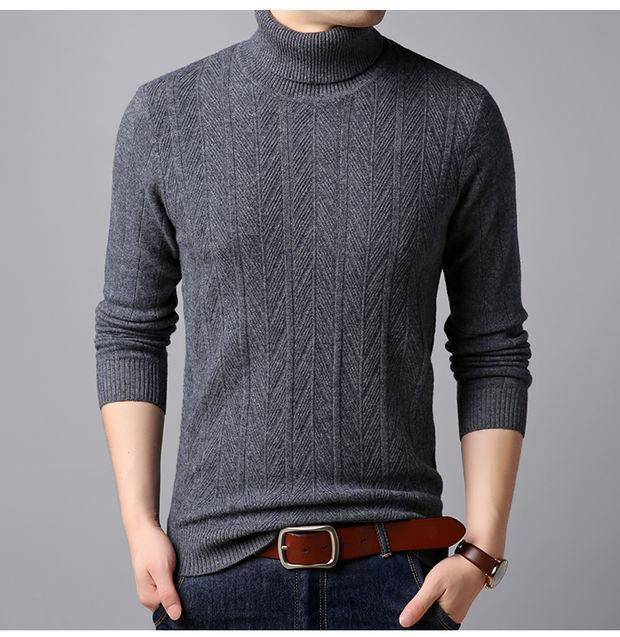 Fortune cừu nam áo len mùa đông dày cổ áo len nam thanh niên thời trang giản dị áo trùm đầu - Áo len thể thao / dòng may len lông cừu