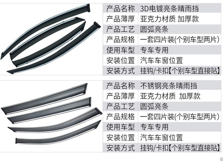 Dành riêng cho Dongfeng Nissan New Xuan Yi Yu Mei Qing visor 19 chiếc xe sửa đổi nhấp nháy cổ điển Sin Yi mưa - Sửa đổi ô tô