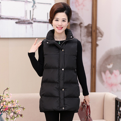 Áo mới mùa đông năm nay quần áo vest dài và dày độn áo khoác nữ trung niên xuống áo khoác cotton áo ghi lê 40 phụ nữ - Áo vest