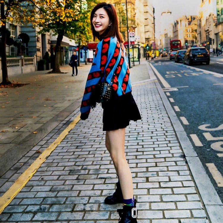 Maje Franch Jiang Shuying the same love mohair sweater 2020 mùa đông lười biếng áo pull nữ phù hợp với tất cả các phụ nữ - Áo len thể thao / dòng may