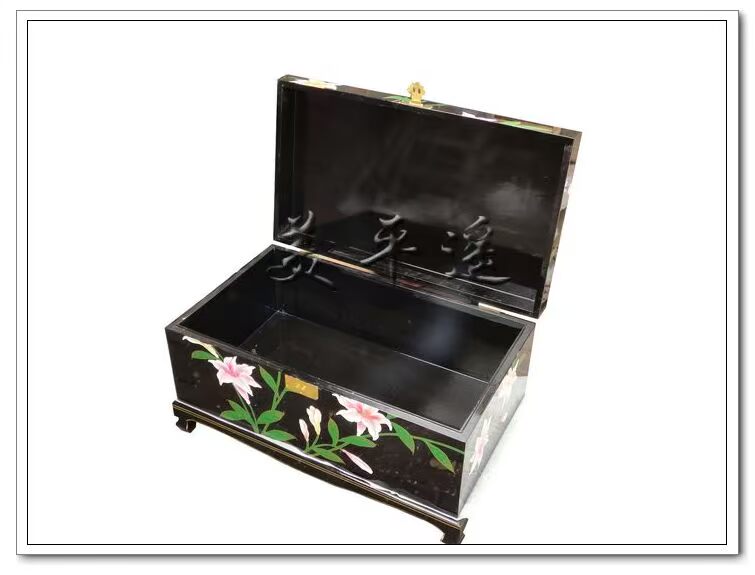 JL kết hôn với một trăm năm tốt hộp lớn Mei Pingyao đẩy sơn mài lưu trữ hộp cà phê bàn ​​khóa hộp đồ nội thất - Cái hộp thung go soi