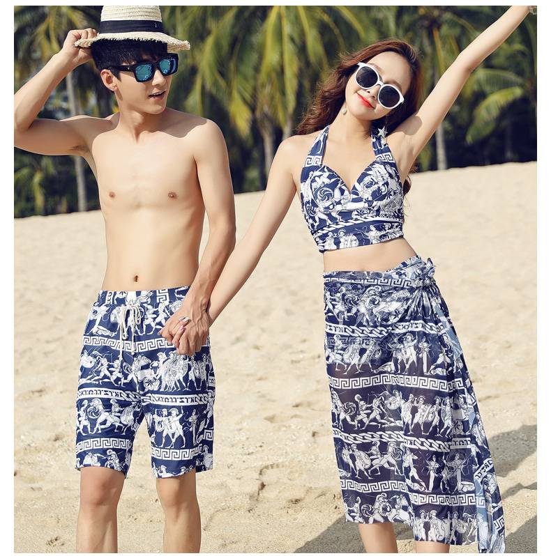 Cặp đôi đồ bơi cặp đôi phù hợp với bikini kỳ nghỉ bên bờ biển - Vài đồ bơi