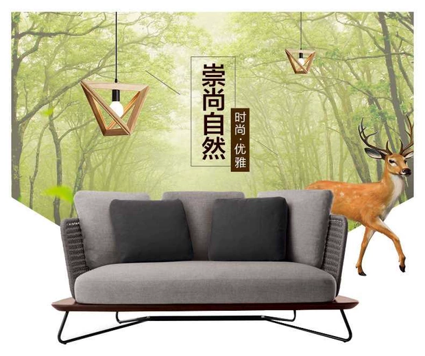 Sofa ngoài trời ban công ngoài trời sân thượng mây mây ghế mây kết hợp đồ nội thất 2 sofa đơn +1 đá cẩm thạch - Nội thất siêu thị