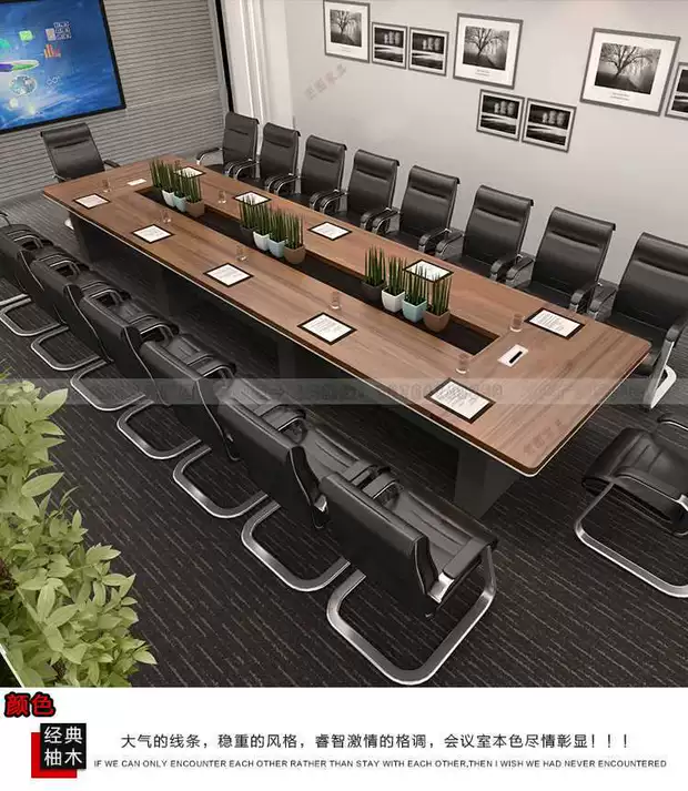 Hongtu 7 bàn ghế văn phòng lớn bàn hội nghị dài bàn bàn hình chữ nhật công ty phòng hội nghị bàn ghế - Nội thất văn phòng