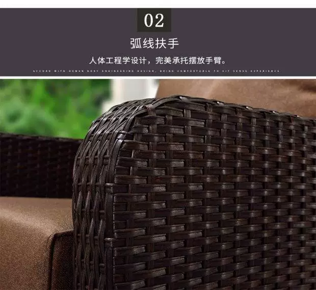 Lá tím ziye ngoài trời vườn mây ghế sofa đồ nội thất mây mây sofa ban công giải trí phòng khách sân - Nội thất siêu thị xe đẩy hàng