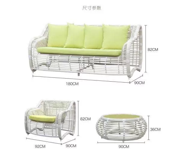 Lá tím ziye đồ gỗ ngoài trời mây sofa vườn ban công mây sofa Mỹ sân giải trí sofa phòng khách - Nội thất siêu thị