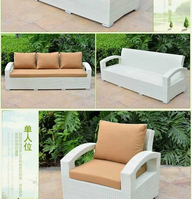 之 Sofa mây ngoài trời kết hợp ban công nội thất mây giải trí sân vườn mây phòng khách ngoài trời bộ 3 - Nội thất siêu thị xe đẩy hàng 4 bánh 500kg