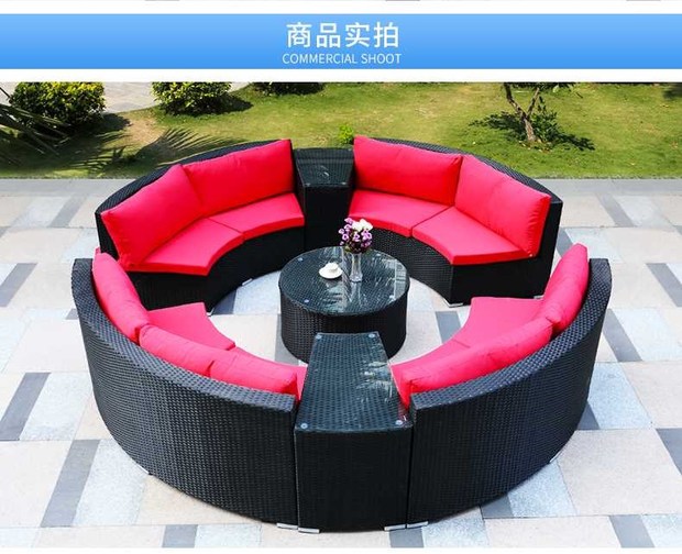 之 藤 YOUZHITENG ghế sofa mây kết hợp bàn cà phê đặt bộ giải trí ngoài trời ban công - Nội thất siêu thị