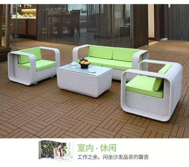 之 藤 YOUZHITENG sân ngoài trời mây ngoài trời sofa ban công sofa hiên 1 + 1 + 2 + - Nội thất siêu thị