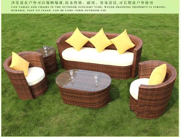 Mojia mây ghế sofa kết hợp phòng khách góc hiện đại tối giản giải trí đồ nội thất ban công sân vườn mây ngoài trời - Nội thất siêu thị