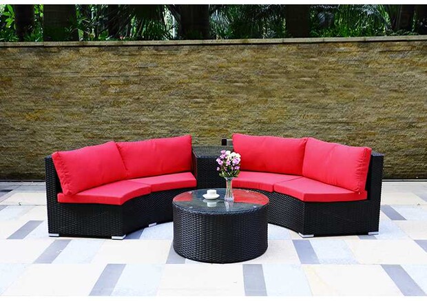 之 藤 YOUZHITENG ghế sofa mây kết hợp bàn cà phê đặt bộ giải trí ngoài trời ban công - Nội thất siêu thị