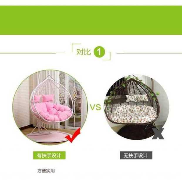 Wicker ghế nôi ghế treo ngoài trời dày mây phòng ngủ ban công giải trí chim yến lười biếng ngoài trời đồ nội thất nhà duy nhất - Nội thất siêu thị