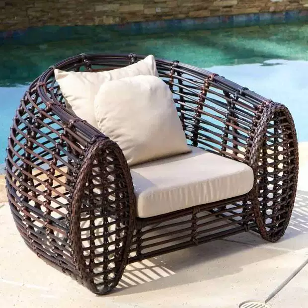 Thung lũng hoa Bàn ghế ngoài trời Sân giải trí Ban công Sofa Sofa Wicker Ghế kết hợp mây Nội thất Cafe Villa - Nội thất siêu thị xe kéo hàng