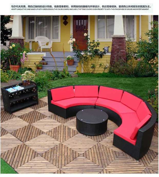 Sofa mây kết hợp phòng khách mây tròn giải trí sáng tạo bàn cà phê phong cách Đông Nam Á đồ nội thất ngoài trời ghế sofa mây - Nội thất siêu thị