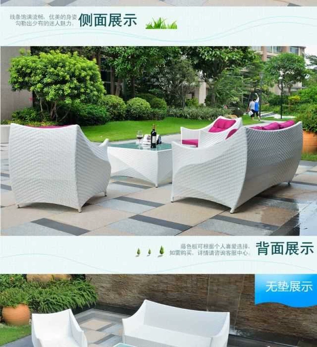 Double Emperor Nội thất sofa ngoài trời Sofa ngoài trời Phòng khách tối giản hiện đại Phòng ngủ Sân trong phong cách Mỹ Sofa mây châu Âu - Nội thất siêu thị xe kéo gấp gọn