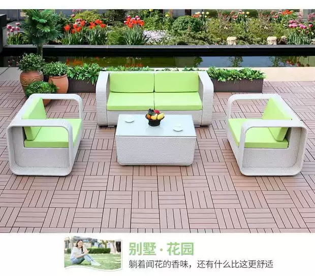 之 藤 YOUZHITENG sân ngoài trời mây ngoài trời sofa ban công sofa hiên 1 + 1 + 2 + - Nội thất siêu thị