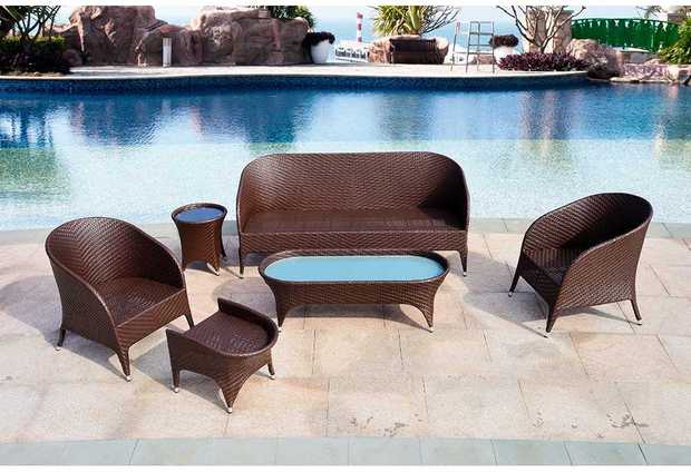之 Sofa ngoài trời Ghế sofa mây mây đồ nội thất giải trí ngoài trời kết hợp bàn cà phê sofa tùy chỉnh 3 - Nội thất siêu thị