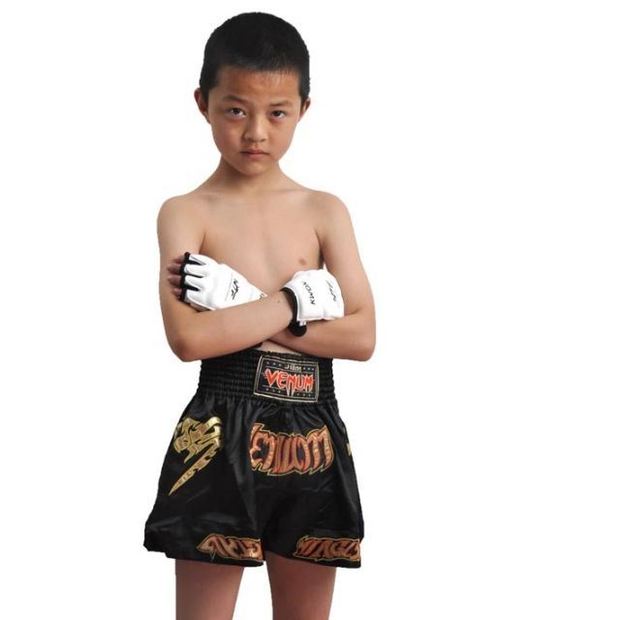 Găng tay đấm bốc Wanchuan Half Finger Children Sanda Fighting Võ thuật Taekwondo Boxing Boxing Boxing Boxing White Set dụng cụ tập đấm bốc