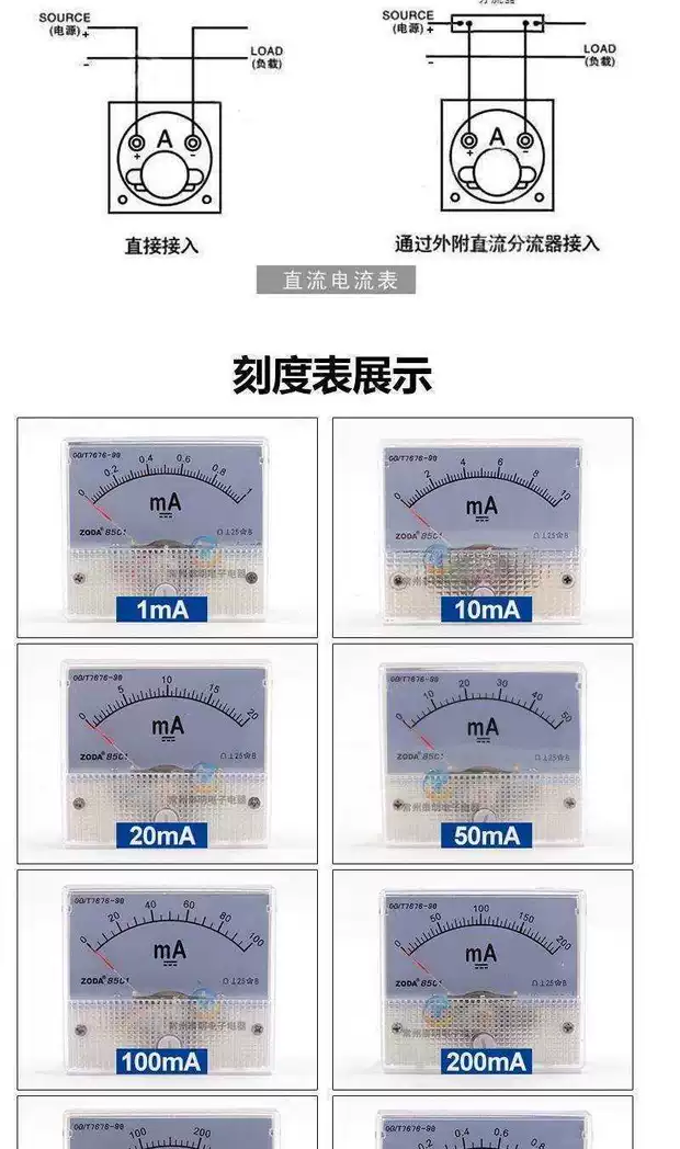 85C1 con trỏ cơ khí loại 220 V đầu hiện tại DC 1mA 10 20 30 50A đồng hồ đo áp suất dầu