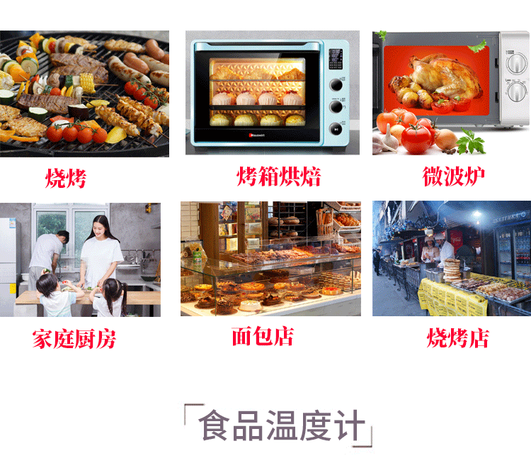 Nhiệt kế lò nướng bếp dụng cụ thực phẩm đo nhiệt độ nhà nhiệt độ cao đầu dò nhiệt độ cao - Thiết bị & dụng cụ