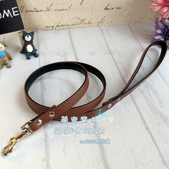 Dog dây kéo dây kéo chó dây xích nhà vật nuôi dây kéo mèo và chó cần thiết hàng ngày Teddy cổ áo dây da Dụng cụ uống nước cho chó