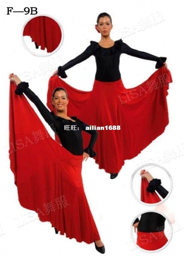 Women Lady Flamengo Dress Skirt Spanish Flamenco Dance Dress