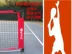 Huấn luyện viên tennis di động khung lưới trẻ em di động lưới ngắn ngoài trời tiêu chuẩn đào tạo học sinh lưới đơn giản lưới bóng - Quần vợt