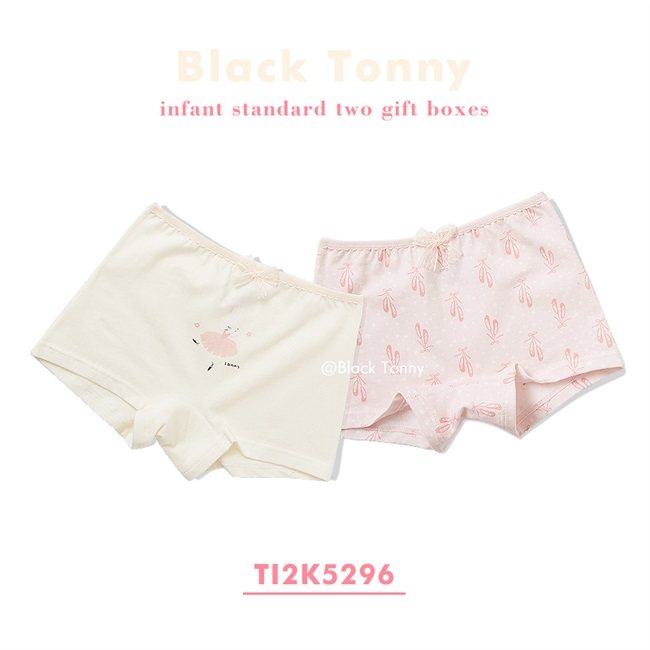 Tony underwear children's black cotton girls underwear boyshort baby