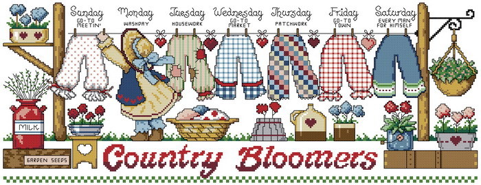 Five Crowns Small House Cross Stitch DMC Kit - Seven Pants Hanging Clothes Cartoon Week