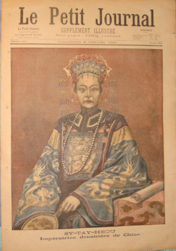 1900 a portrait of Empress Cixi on the front page of the 1900 Paris newspaper Pay