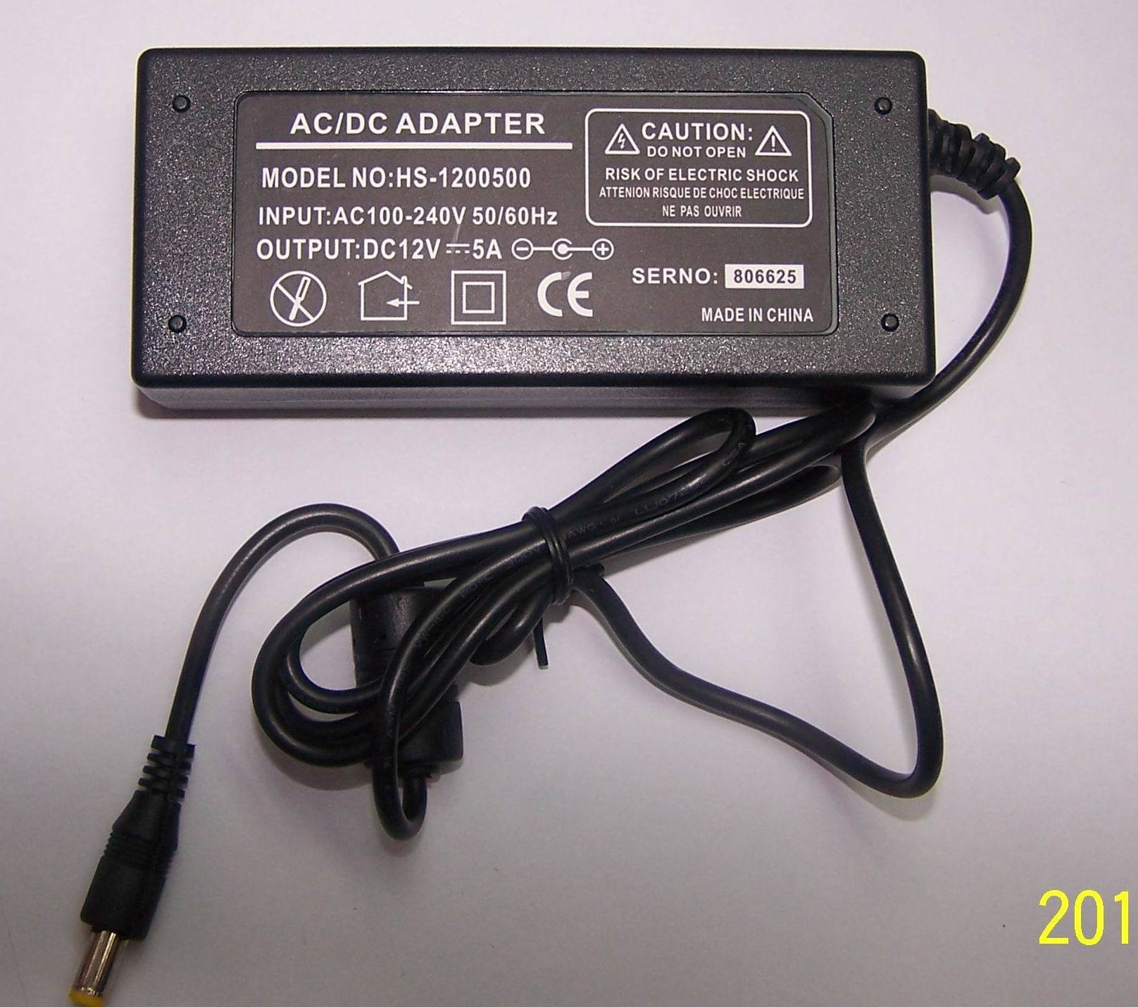 Switching power adapter DC 12V 5A 60W with CE FC CCC certification