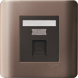 Schneider Chwins Switch Socket Light Point Phone Socket (Gtune brown) ()