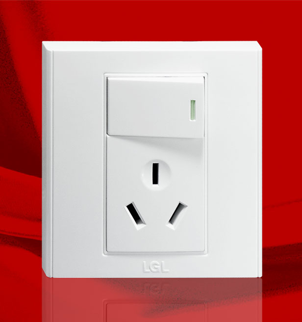 Factory direct sales LGL Songni wall electrician V8 86 single control switch three-pole socket 16A