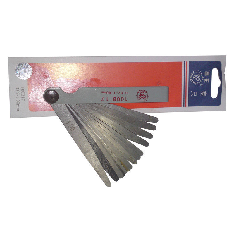 Crystal flower brand 17 pieces of feeler gauge 100 0 02-1 00mm stainless steel measuring tool motorcycle repair tool