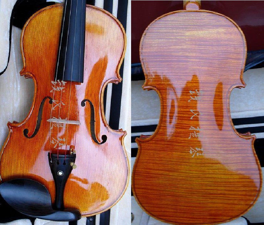 High-grade single board (whole board) pure handmade fish scale pine panel special grade violin Performance grade violin